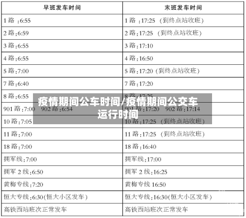 疫情期间公车时间/疫情期间公交车运行时间