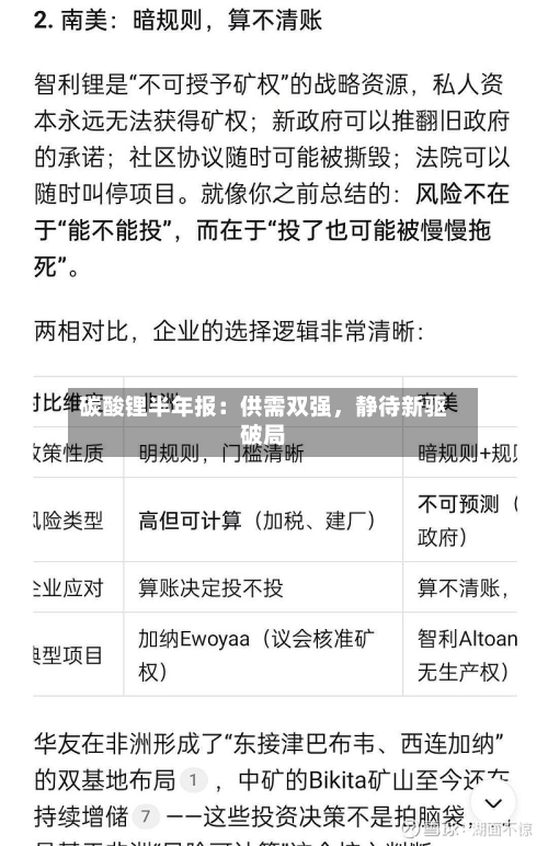 碳酸锂半年报：供需双强	，静待新驱破局-第1张图片