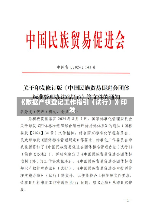 《数据产权登记工作指引(试行)》印发