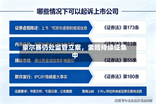 豪尔赛仍处监管立案,索赔持续征集中