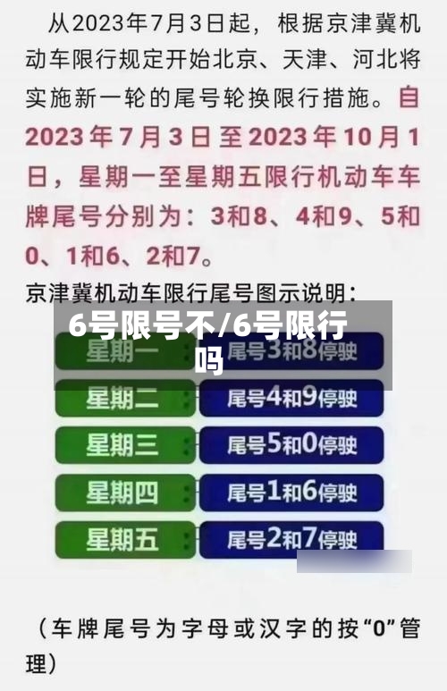 6号限号不/6号限行吗